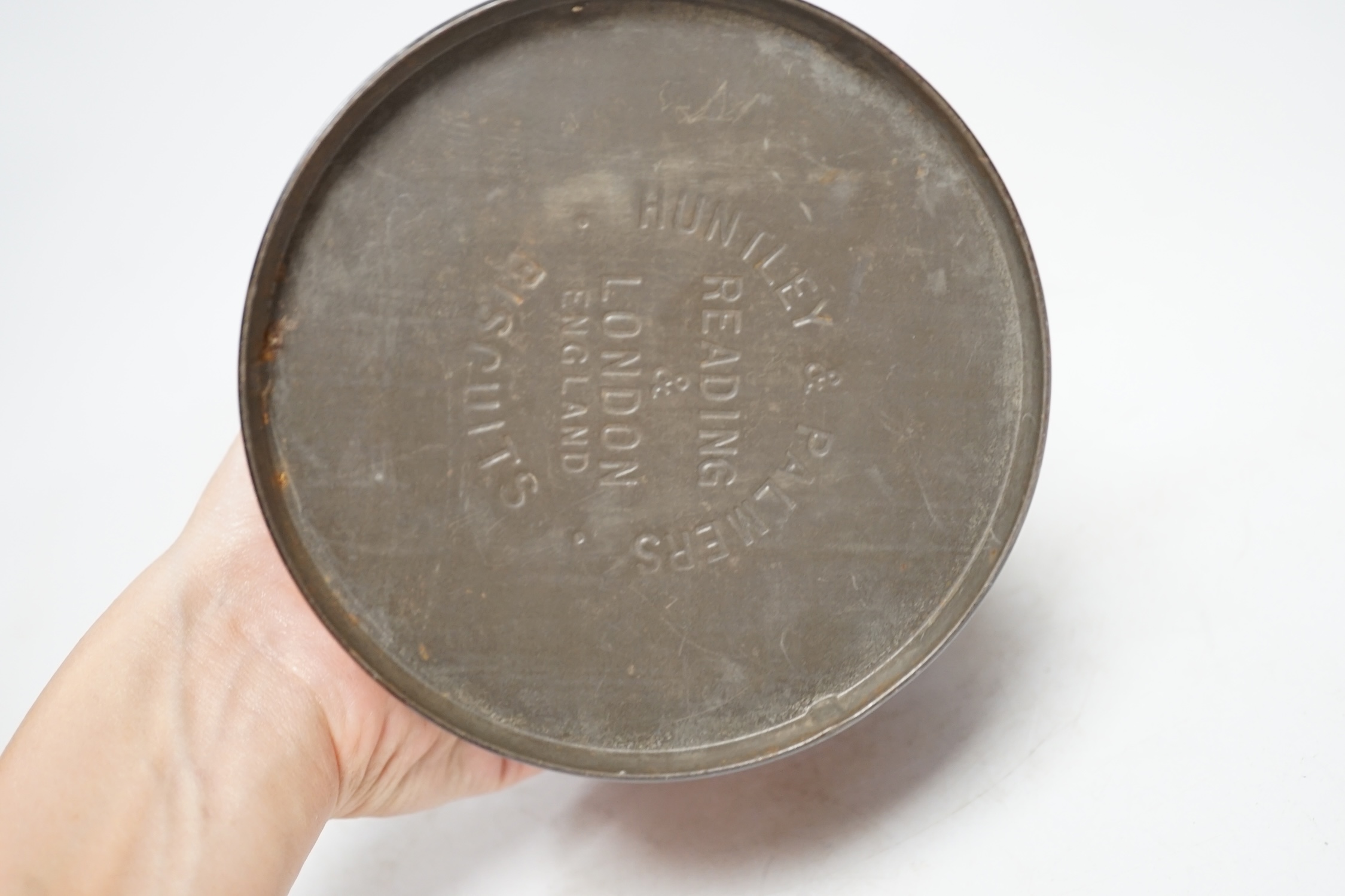 An early 20th century, Huntley & Palmers 'lantern' biscuit tin, 24cm high. Condition - fair to good
